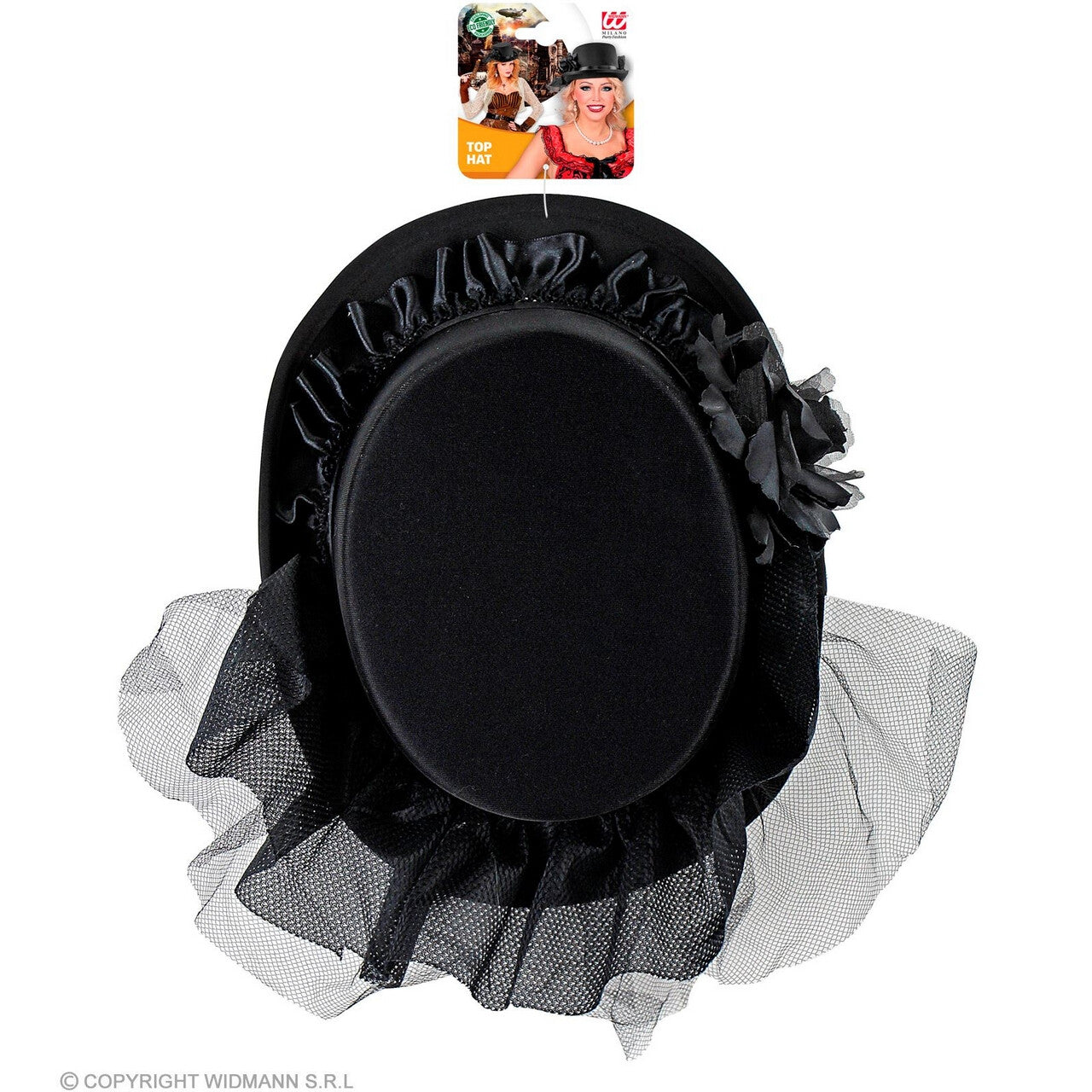 Op deze afbeelding zie je een Accessoires, van het merk Widmann. Deftige Hoge Hoed Dames Cornelia