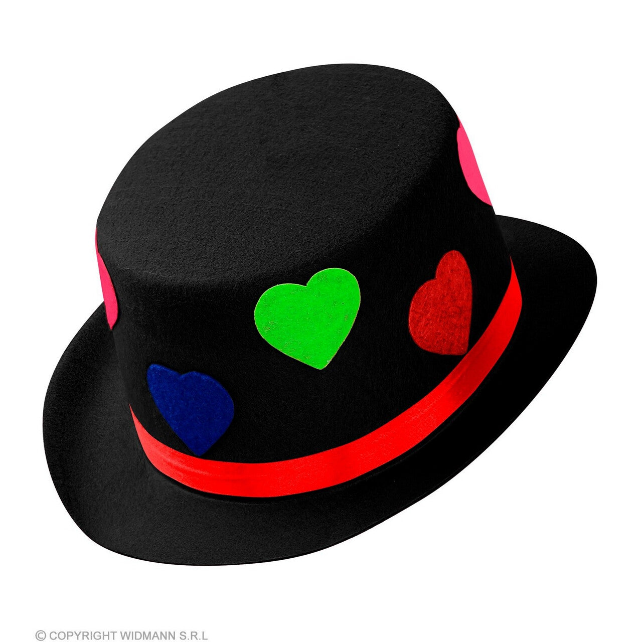 Op deze afbeelding zie je een Accessoires, van het merk Widmann. Liefdevolle Clown Hoed Zwart
