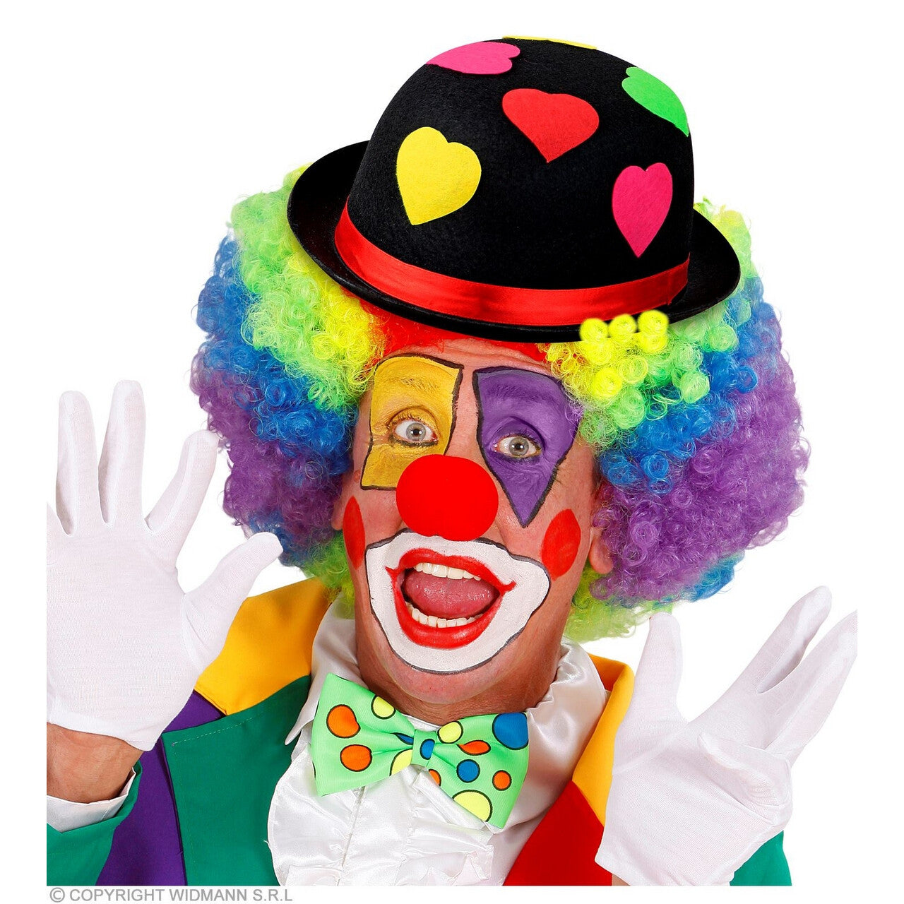 Op deze afbeelding zie je een Accessoires, van het merk Widmann. Vol Van Liefde Clown Bolhoed Zwart