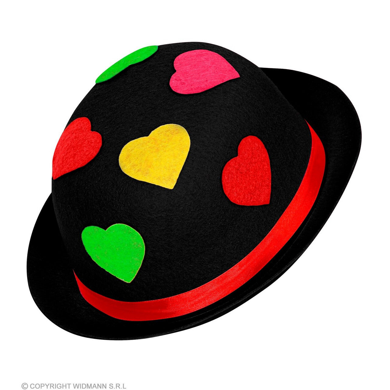 Op deze afbeelding zie je een Accessoires, van het merk Widmann. Vol Van Liefde Clown Bolhoed Zwart