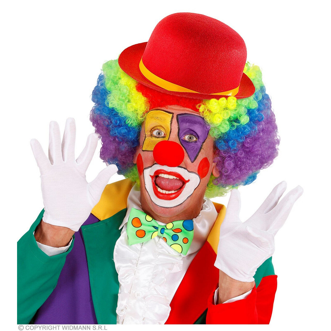 Op deze afbeelding zie je een Accessoires, van het merk Widmann. Bolhoed Rood Met Geel Lintje