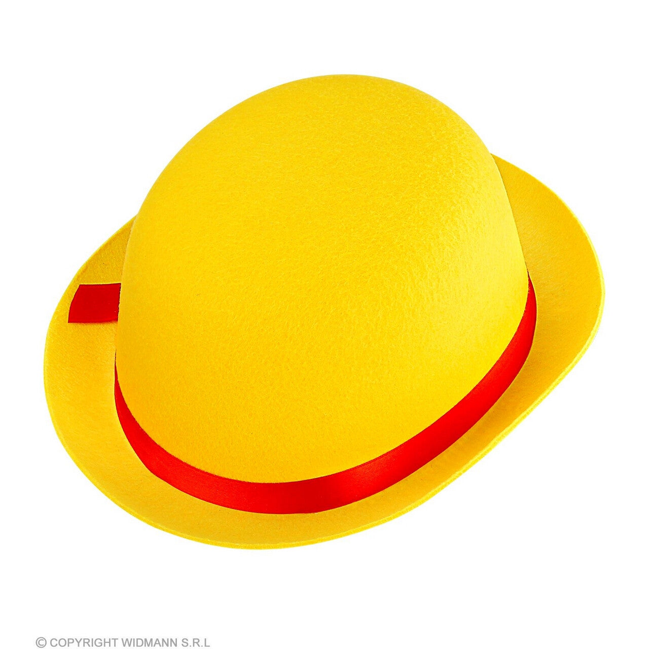 Op deze afbeelding zie je een Accessoires, van het merk Widmann. Bolhoed Geel Met Rood Lintje