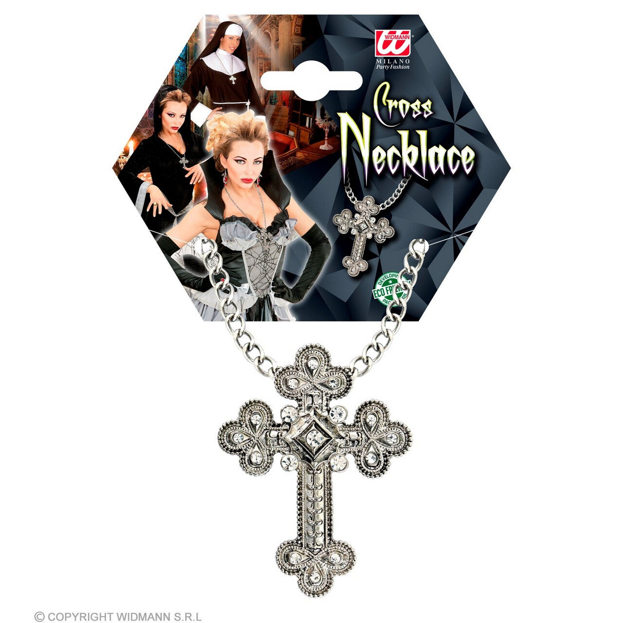 Op deze afbeelding zie je een Accessoires, van het merk Widmann. Gotische Kruis Ketting Non
