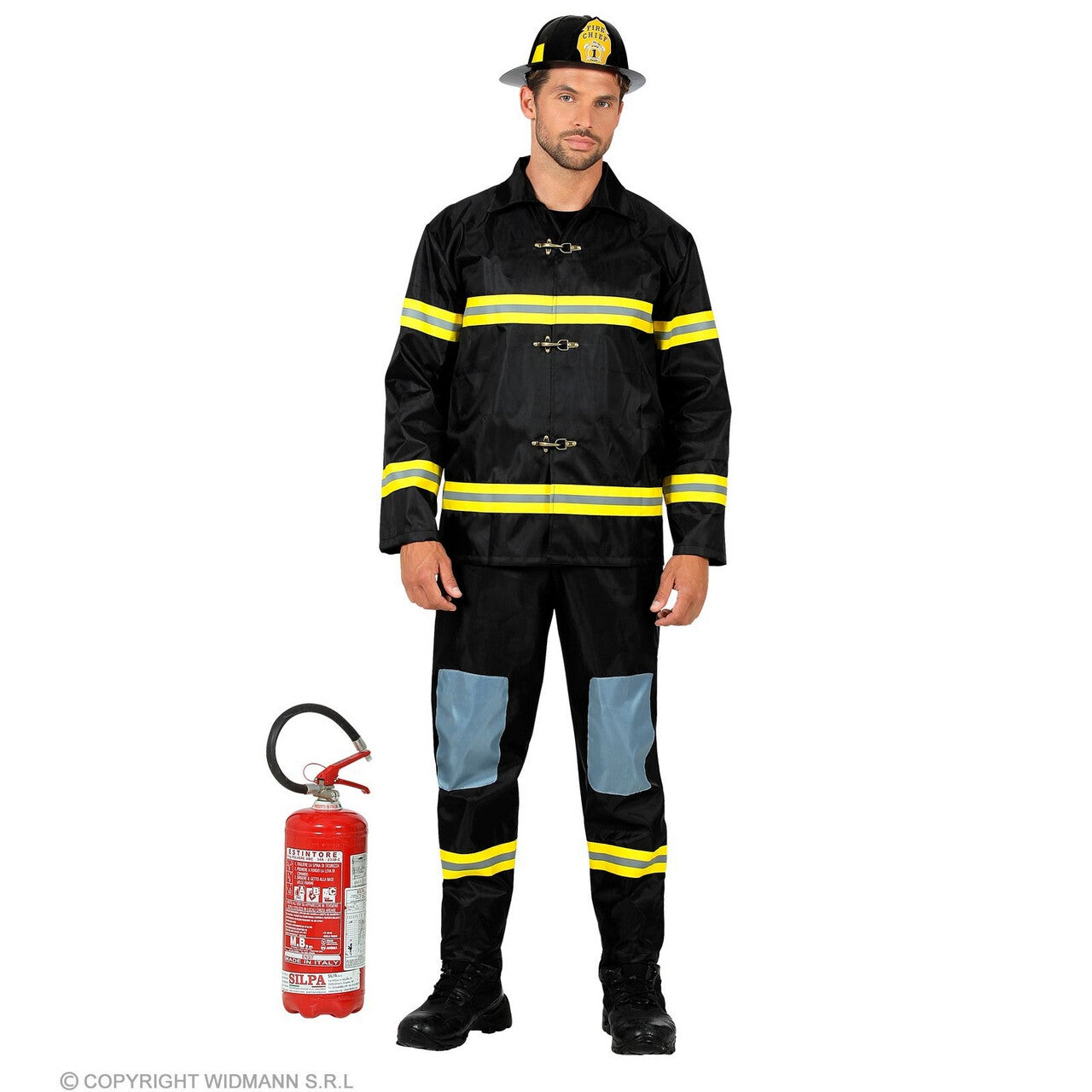 Op deze afbeelding zie je een Kostuums, van het merk Widmann. Vuurbestrijdende Levensredder Brandweerman Kostuum