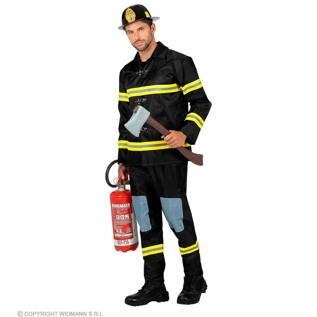 Op deze afbeelding zie je een Kostuums, van het merk Widmann. Vuurbestrijdende Levensredder Brandweerman Kostuum