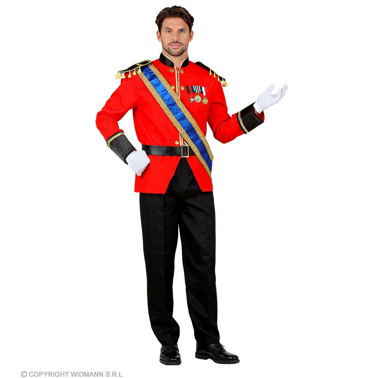 Op deze afbeelding zie je een Kostuums, van het merk Widmann. Koninklijke Prins Op Het Witte Paard William Man Kostuum