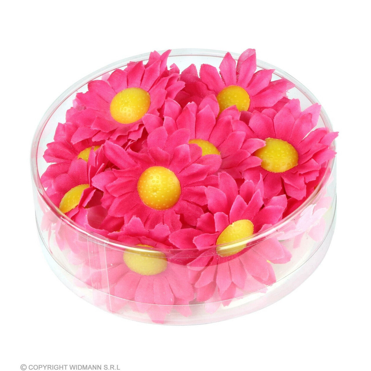 Op deze afbeelding zie je een Decoratie, van het merk Widmann. Decoratie Madeliefjes Fuchsia Bloemenzee