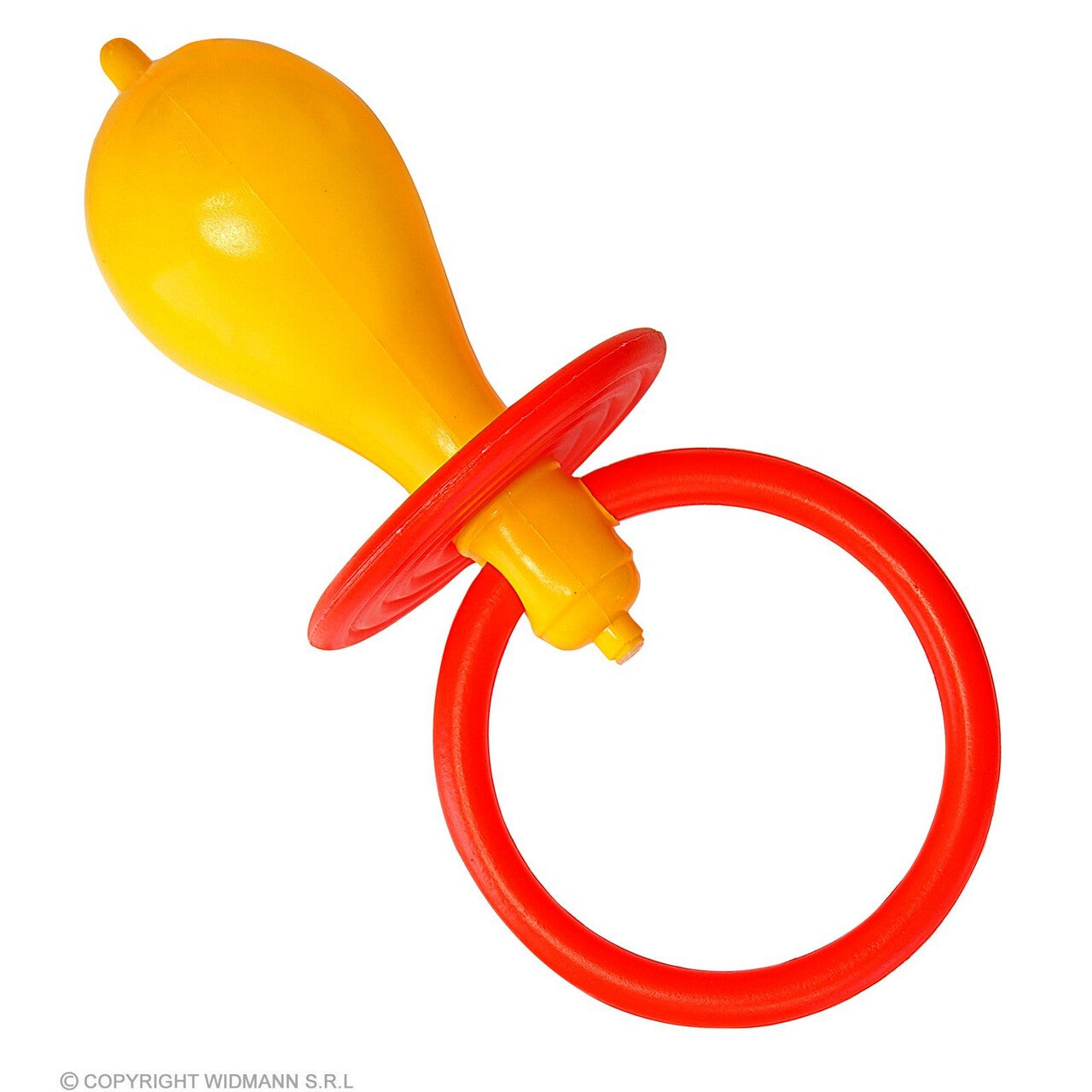 Op deze afbeelding zie je een Accessoires, van het merk Widmann. Grote Baby Maxi Speen Geel Met Geluid