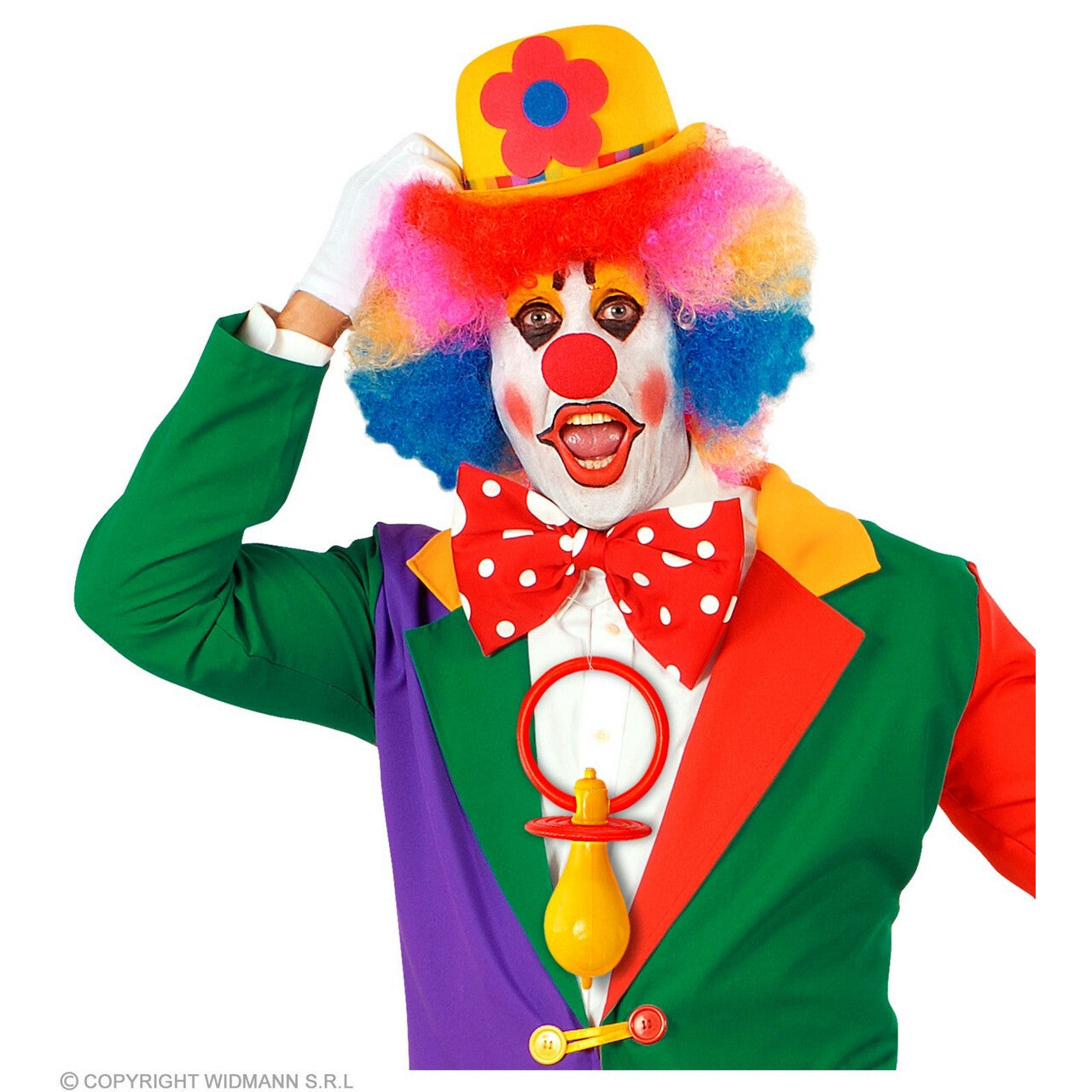 Op deze afbeelding zie je een Accessoires, van het merk Widmann. Grote Baby Maxi Speen Geel Met Geluid