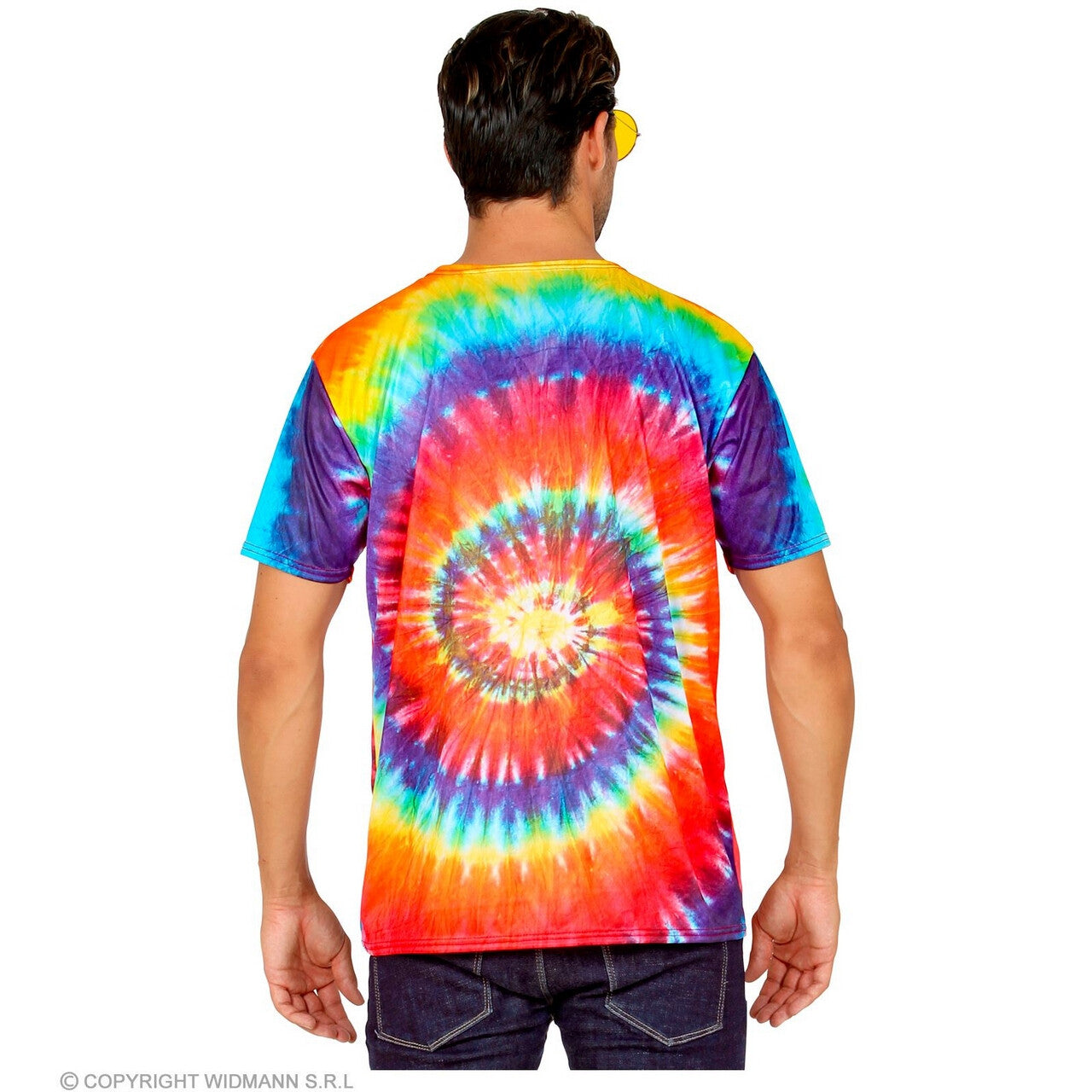 Op deze afbeelding zie je een Kostuums, van het merk Widmann. Hippie Shirt Tie-Dye Circle Of Freedom