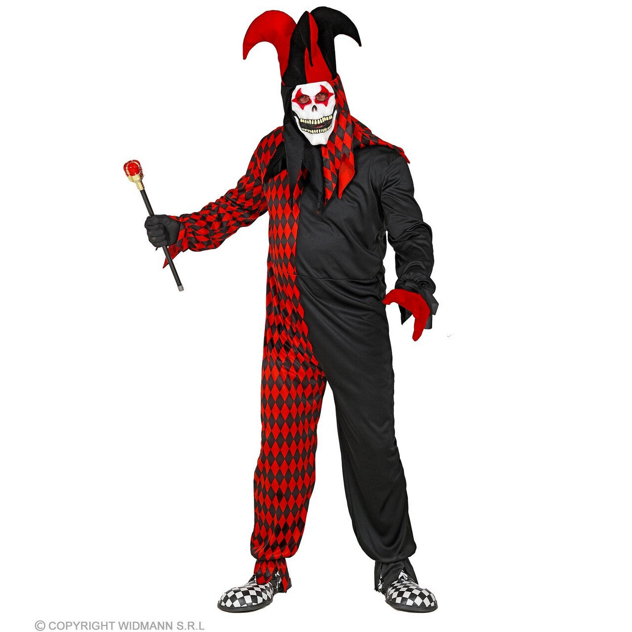 Op deze afbeelding zie je een Kostuums, van het merk Widmann. Vreemde Gekke Clown Harry Kijn Man Kostuum