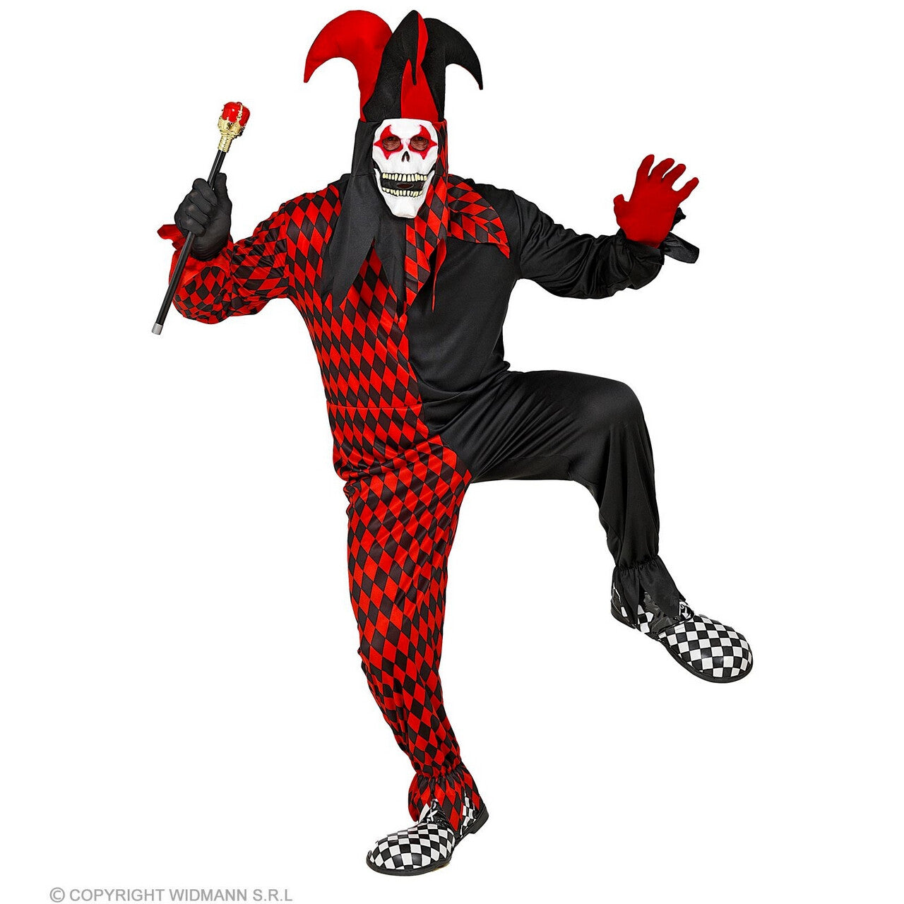Op deze afbeelding zie je een Kostuums, van het merk Widmann. Vreemde Gekke Clown Harry Kijn Man Kostuum