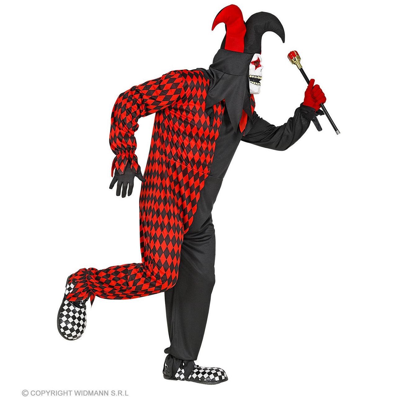 Op deze afbeelding zie je een Kostuums, van het merk Widmann. Vreemde Gekke Clown Harry Kijn Man Kostuum