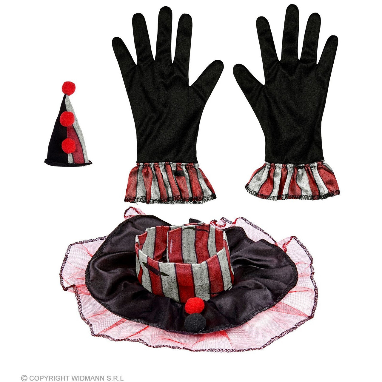 Op deze afbeelding zie je een Accessoires, van het merk Widmann. Set Duistere Clown