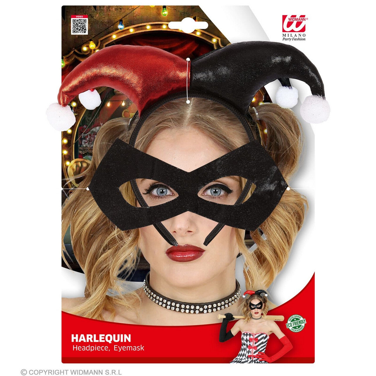 Op deze afbeelding zie je een Accessoires, van het merk Widmann. Set Superheld Harlekijn