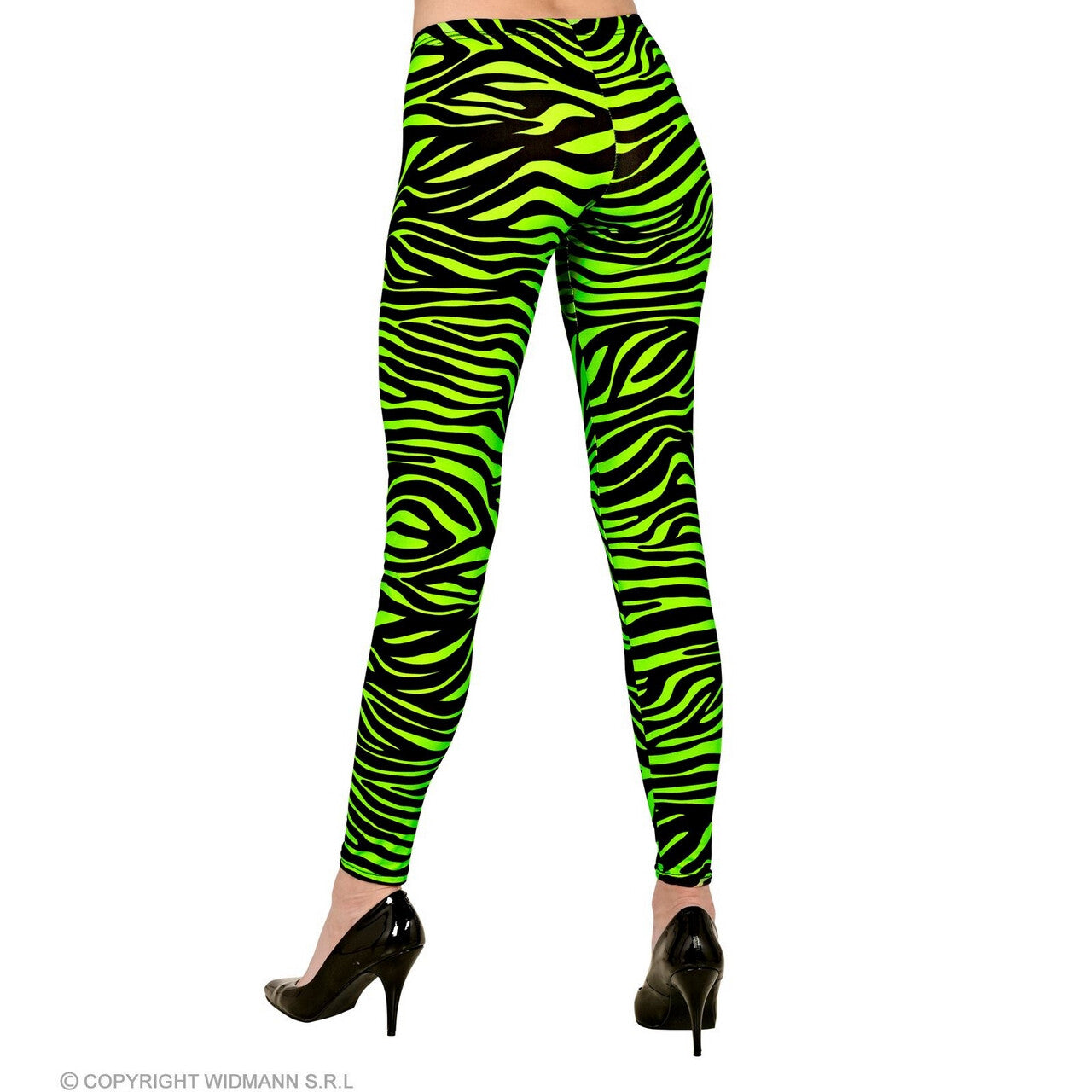 Op deze afbeelding zie je een Kostuums, van het merk Widmann. 80s Legging Kate Neon Groen Vrouw
