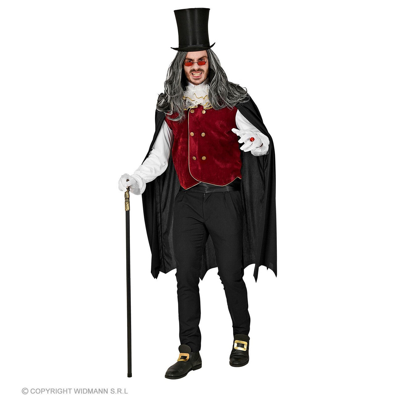 Op deze afbeelding zie je een Kostuums, van het merk Widmann. Valentino Vampiro Bloedjager Man Kostuum