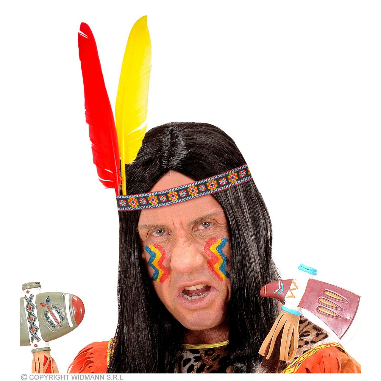 Op deze afbeelding zie je een Accessoires, van het merk Widmann. Akecheta Indianentooi