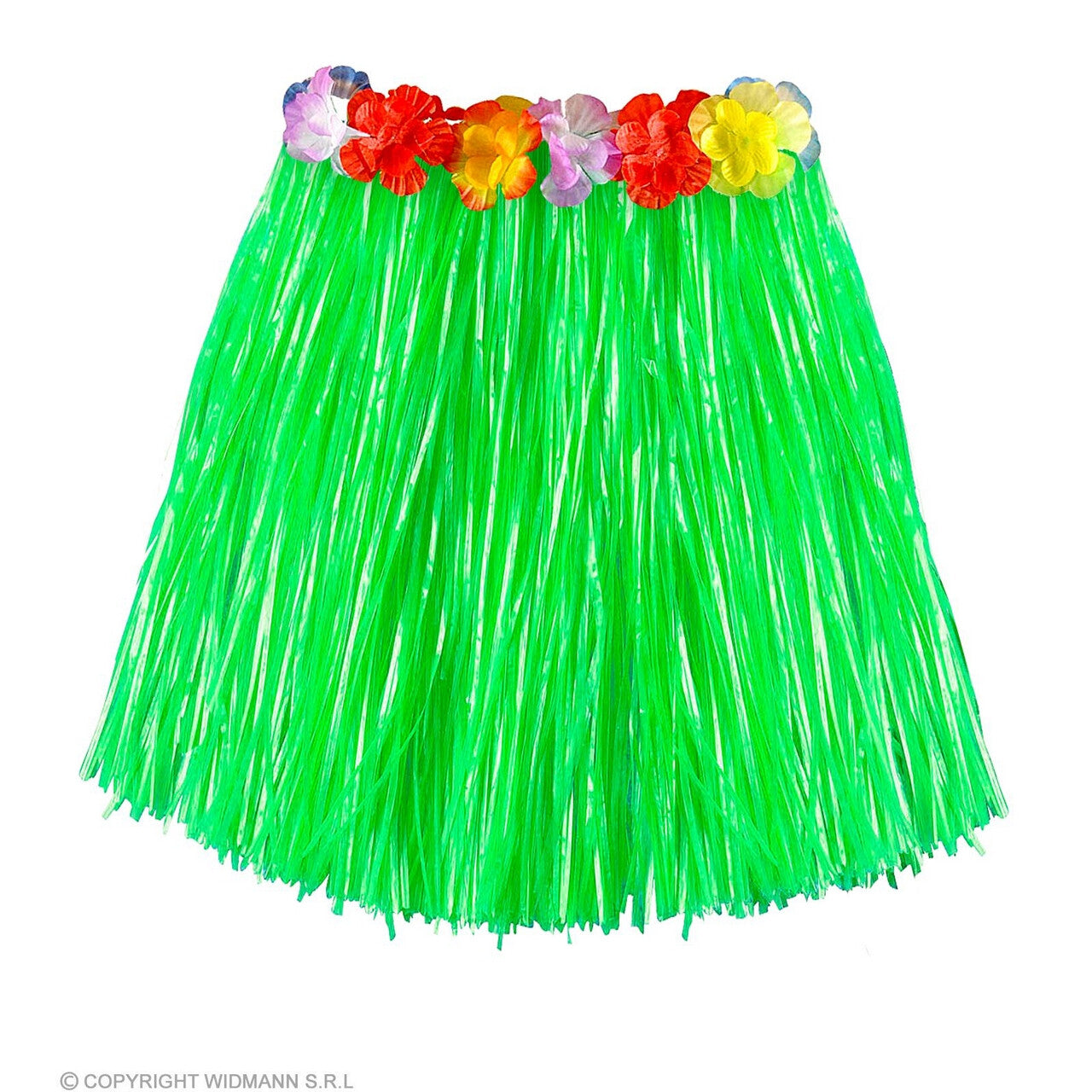 Op deze afbeelding zie je een Kostuums, van het merk Widmann. Alohilani Mini Hawairokje 45 Centimeter Groen Vrouw