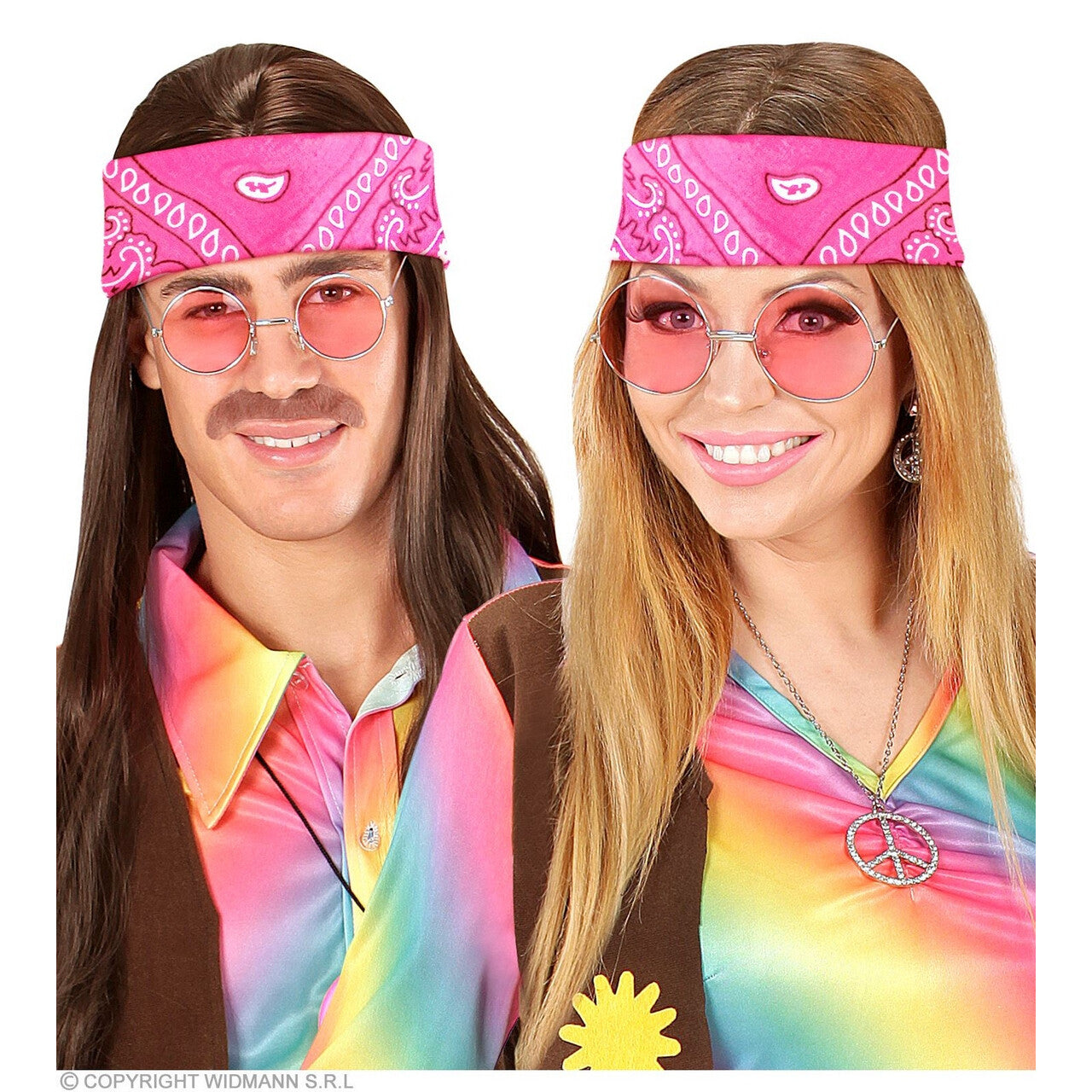 Op deze afbeelding zie je een Accessoires, van het merk Widmann. Bandana Cute Pink 55 X 55 Centimeter