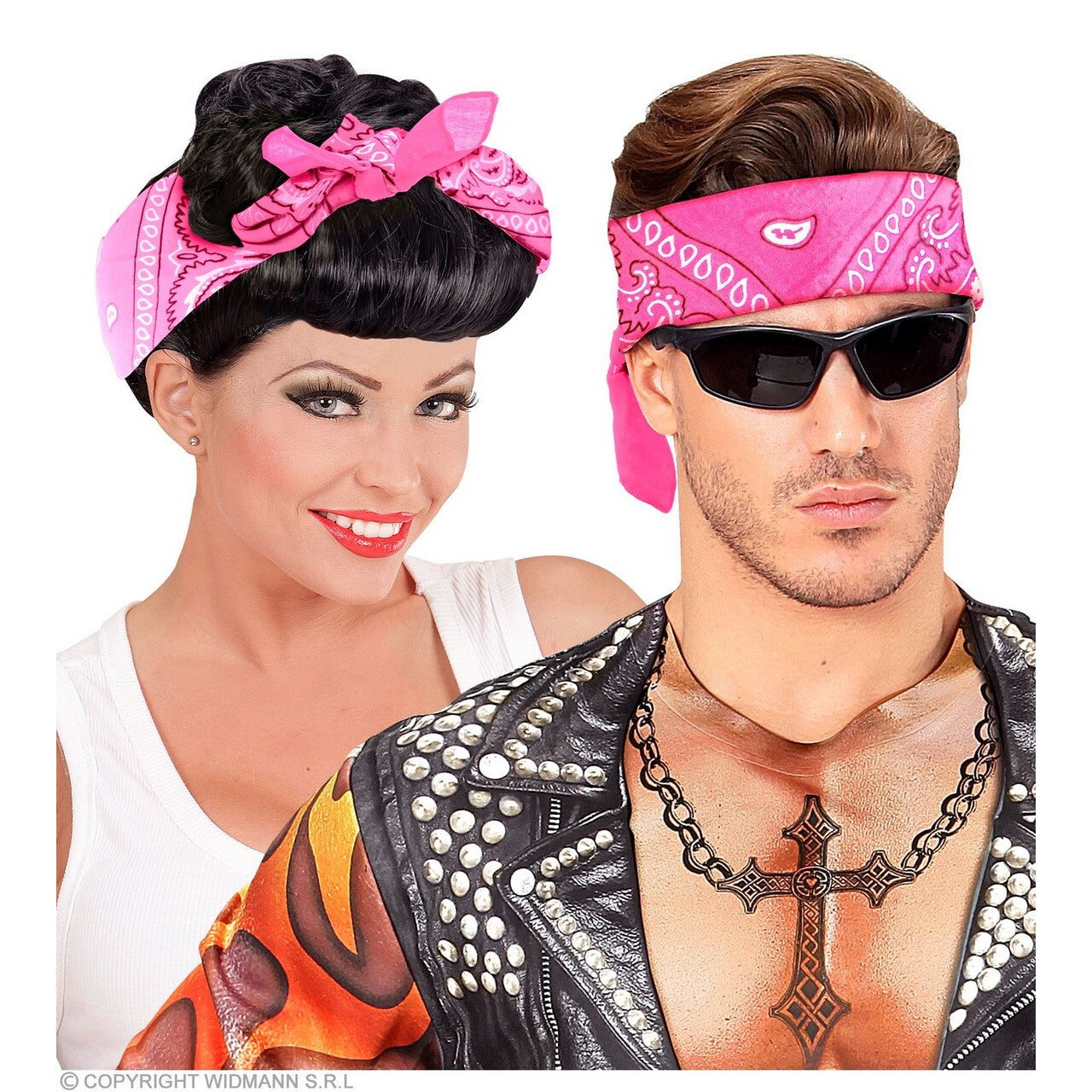 Op deze afbeelding zie je een Accessoires, van het merk Widmann. Bandana Cute Pink 55 X 55 Centimeter