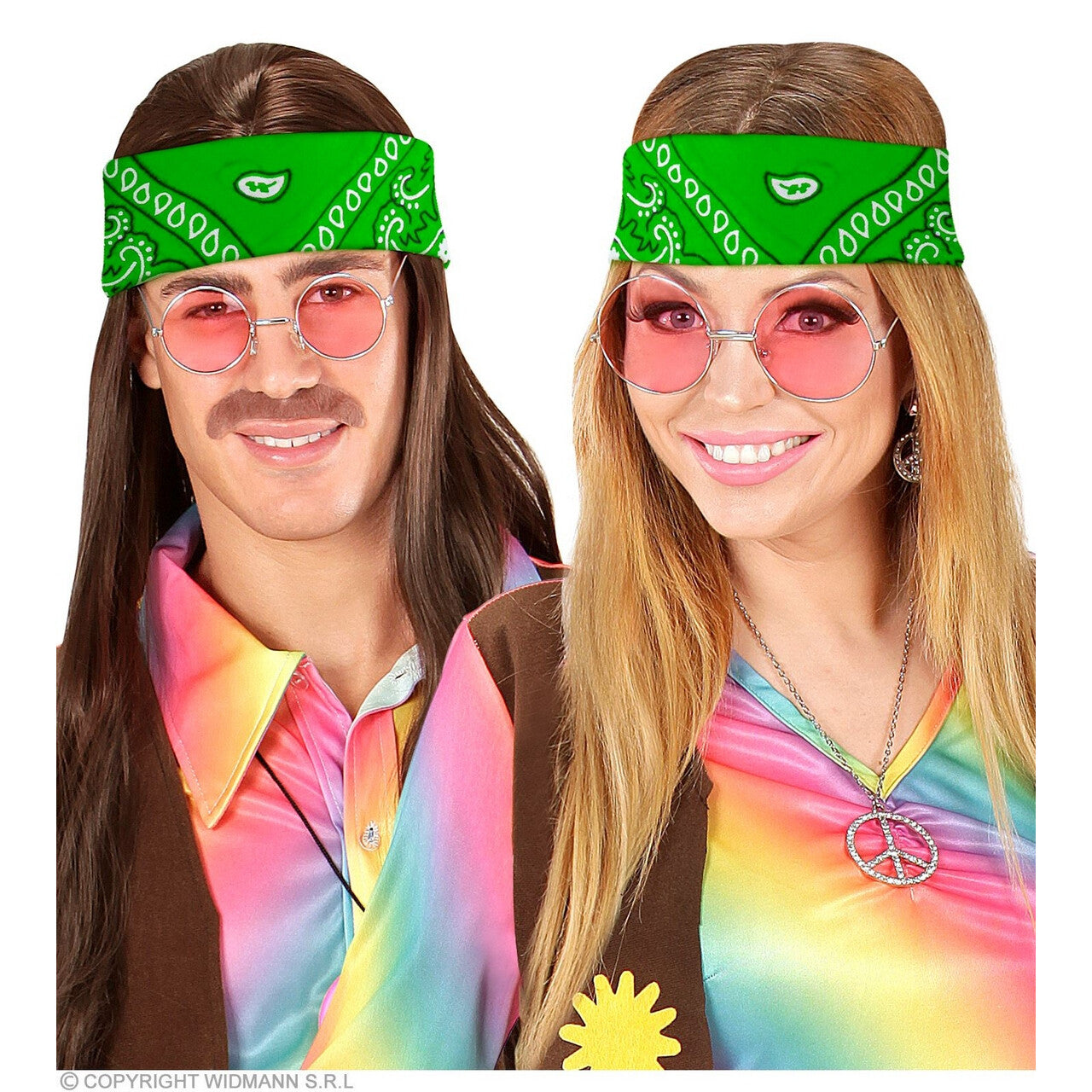 Op deze afbeelding zie je een Accessoires, van het merk Widmann. Bandana Lucky Green 55 X 55 Centimeter