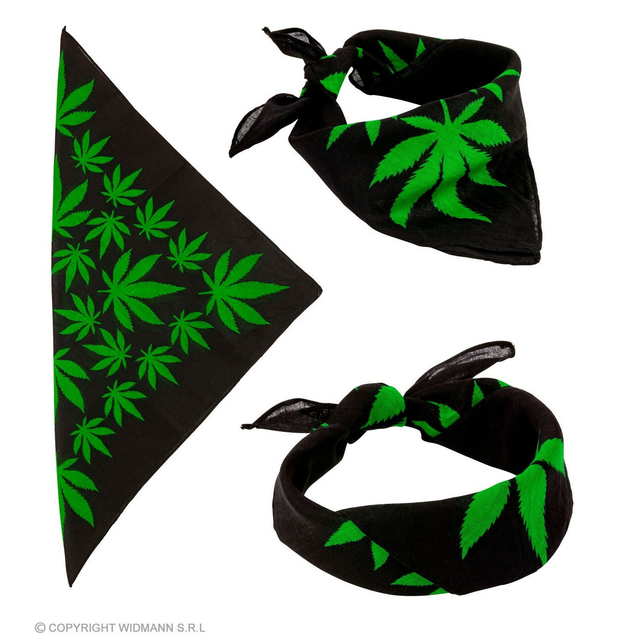 Op deze afbeelding zie je een Accessoires, van het merk Widmann. Bandana Wiet 55 X 55 Centimeter