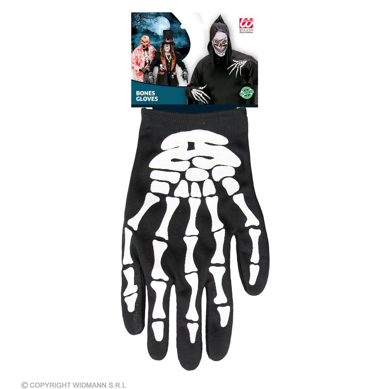 Op deze afbeelding zie je een Accessoires, van het merk Widmann. Magere Hein Skelet Handschoenen