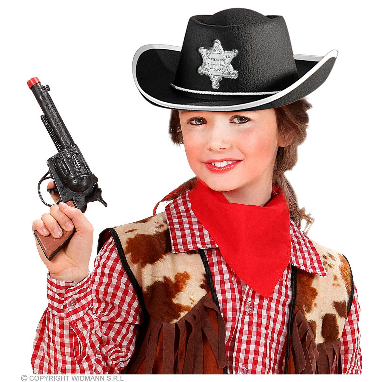 Op deze afbeelding zie je een Accessoires, van het merk Widmann. Sheriff Billy The Kid Cowboyhoed Kind Zwart