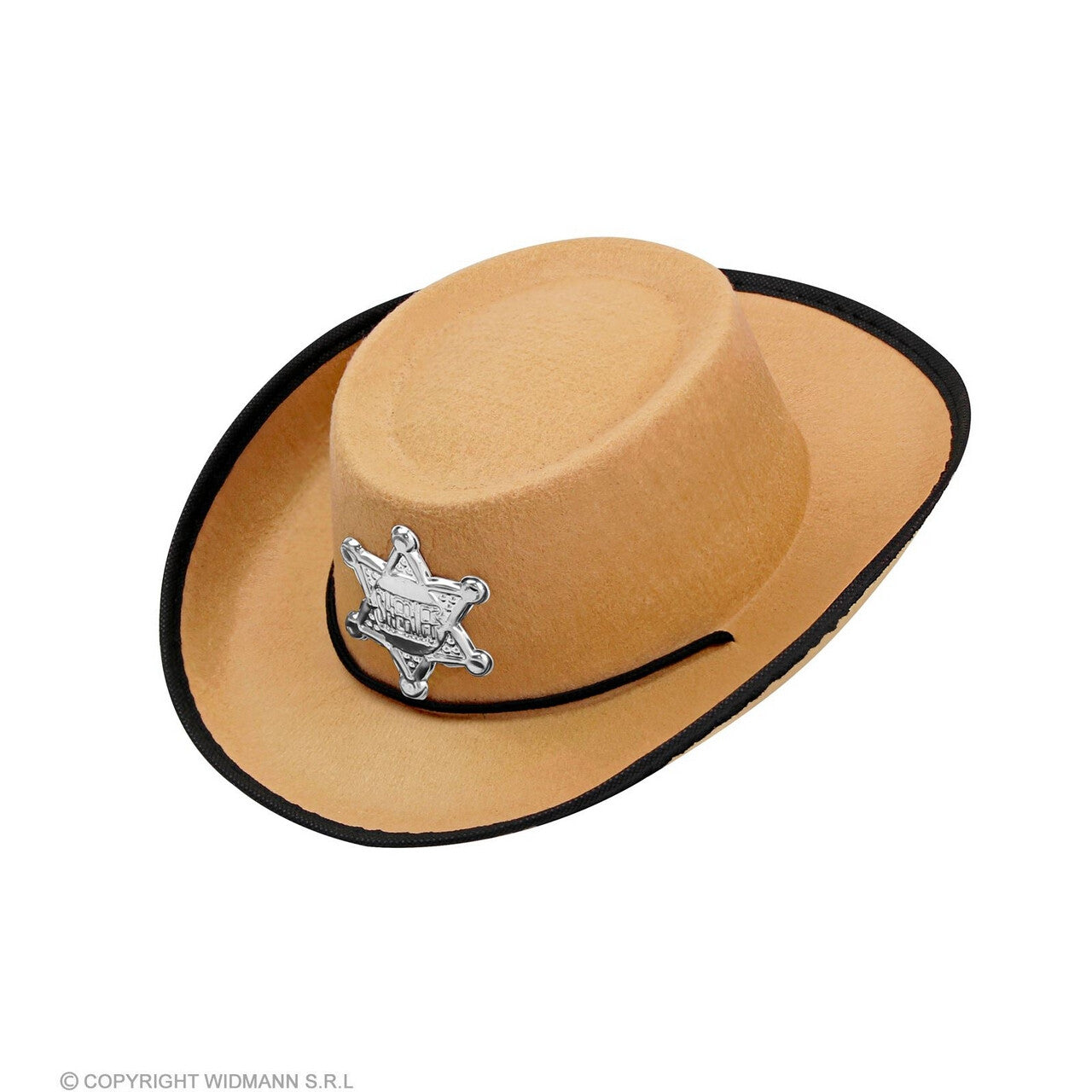 Op deze afbeelding zie je een Accessoires, van het merk Widmann. Sheriff Pistol Pete Cowboyhoed Kind Lichtbruin