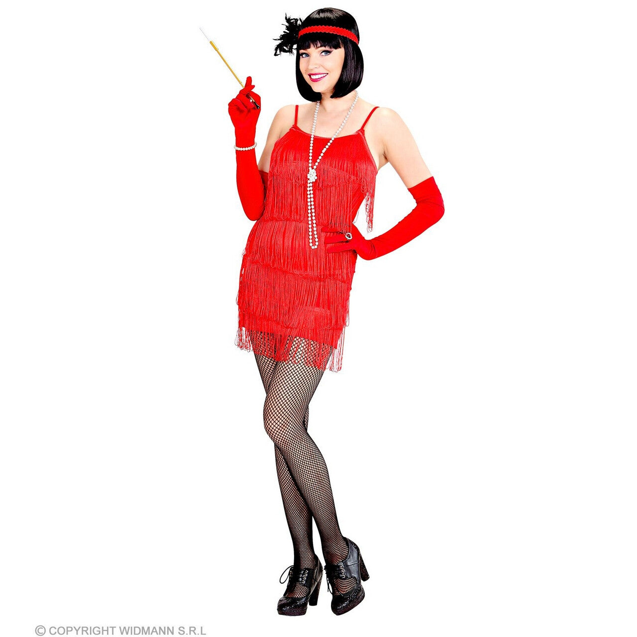 Op deze afbeelding zie je een Kostuums, van het merk Widmann. Flapper Topper Rood Vrouw Kostuum
