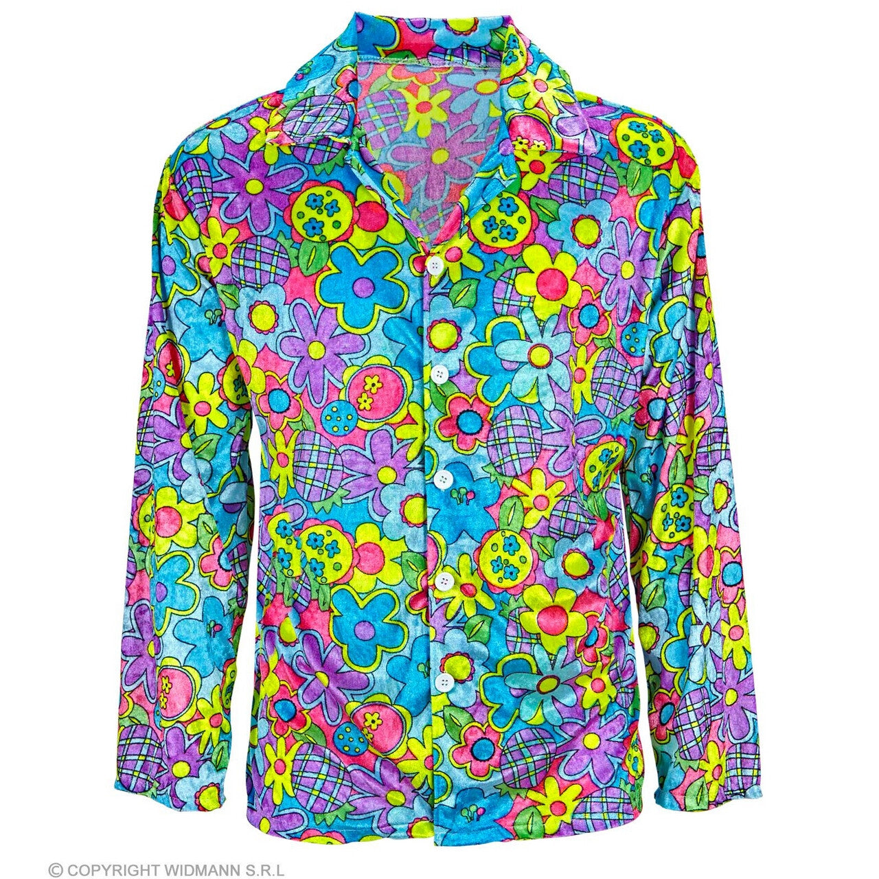 Op deze afbeelding zie je een Kostuums, van het merk Widmann. Power To The Hippie Flower Man