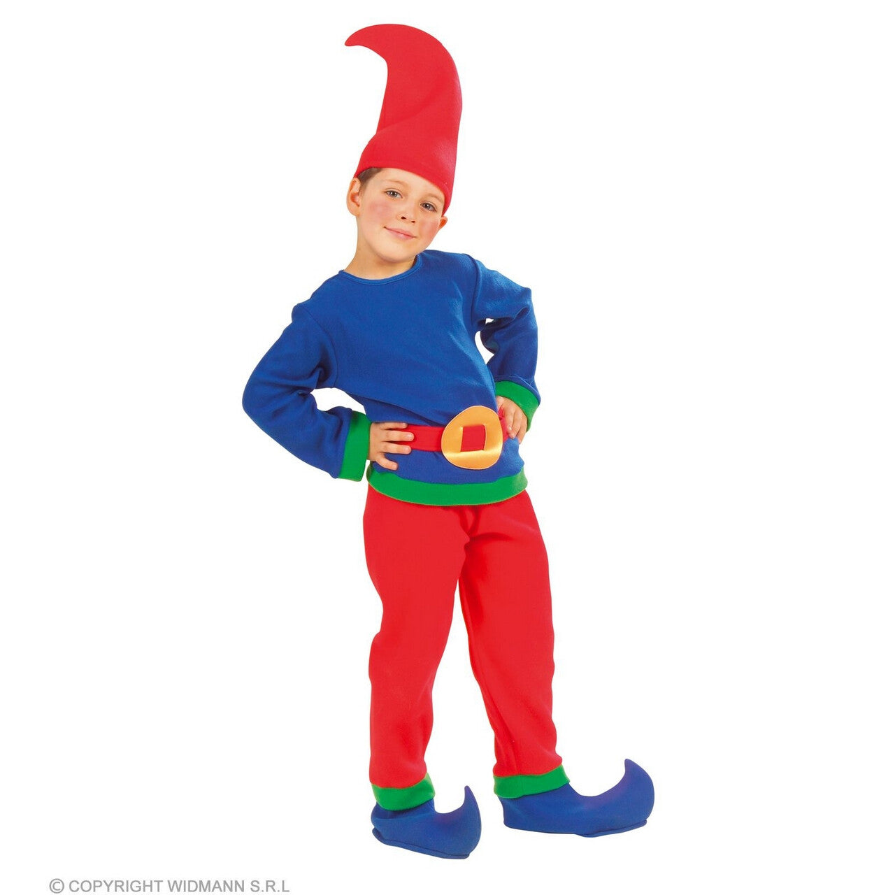 Op deze afbeelding zie je een Kostuums, van het merk Widmann. Stoute Kabouter David Kind Jongen Kostuum