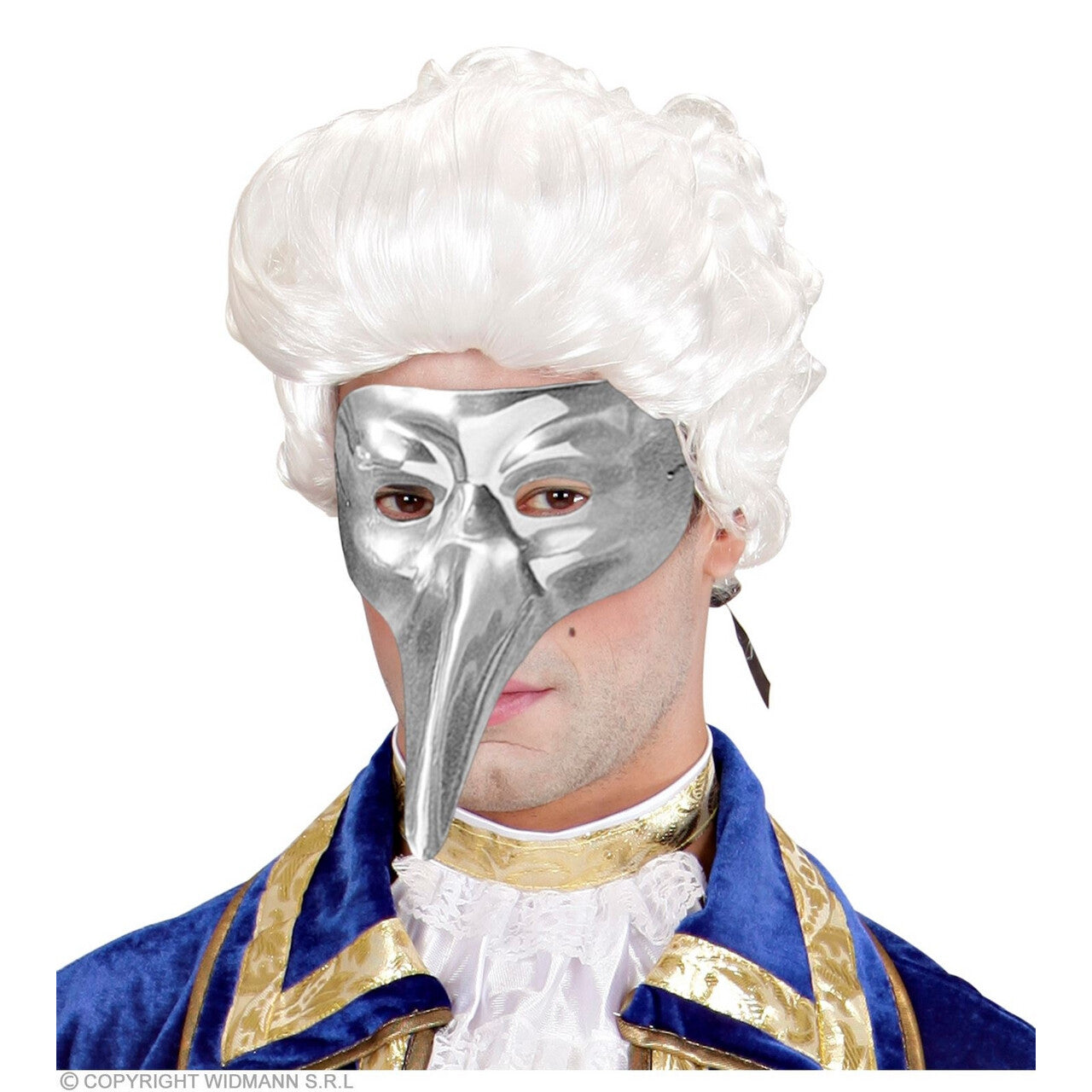Op deze afbeelding zie je een Accessoires, van het merk Widmann. Zilveren Pestmasker Venetie