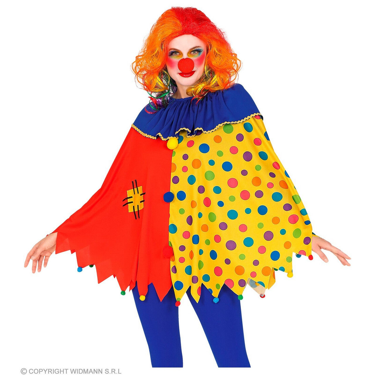 Op deze afbeelding zie je een Kostuums, van het merk Widmann. Pi Pa Poncho Clown