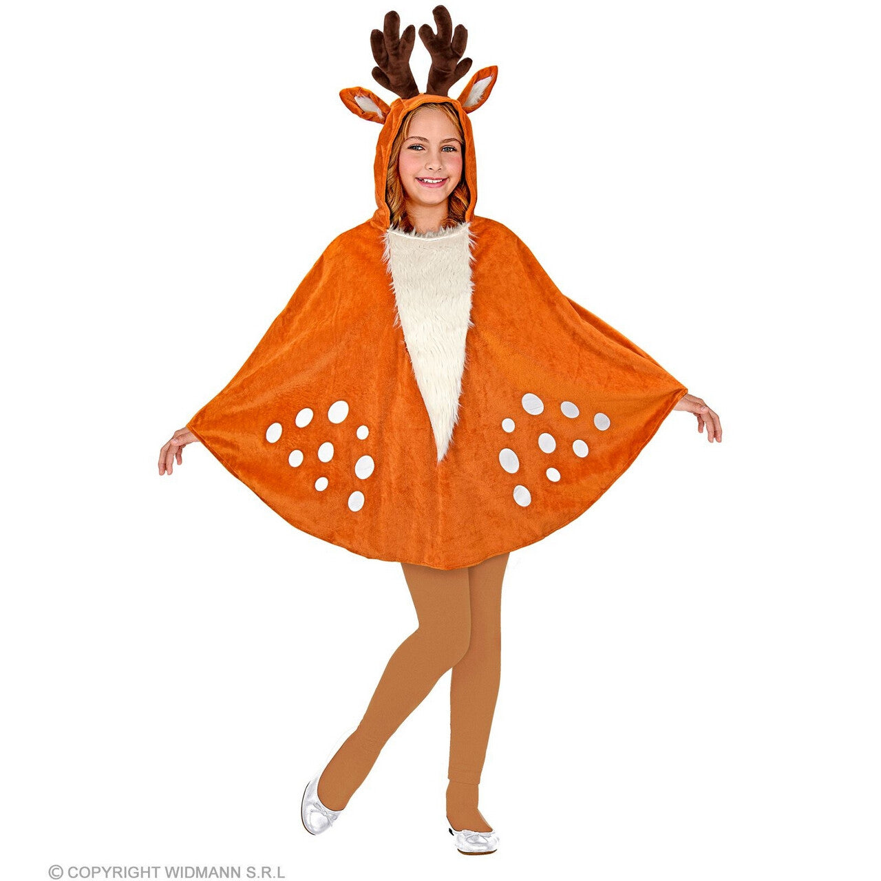Op deze afbeelding zie je een Kostuums, van het merk Widmann. Reinier Het Rendier Kind Poncho Kind