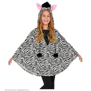 Op deze afbeelding zie je een Kostuums, van het merk Widmann. Duizelingwekkende Strepen Poncho Zebra Kind Kind