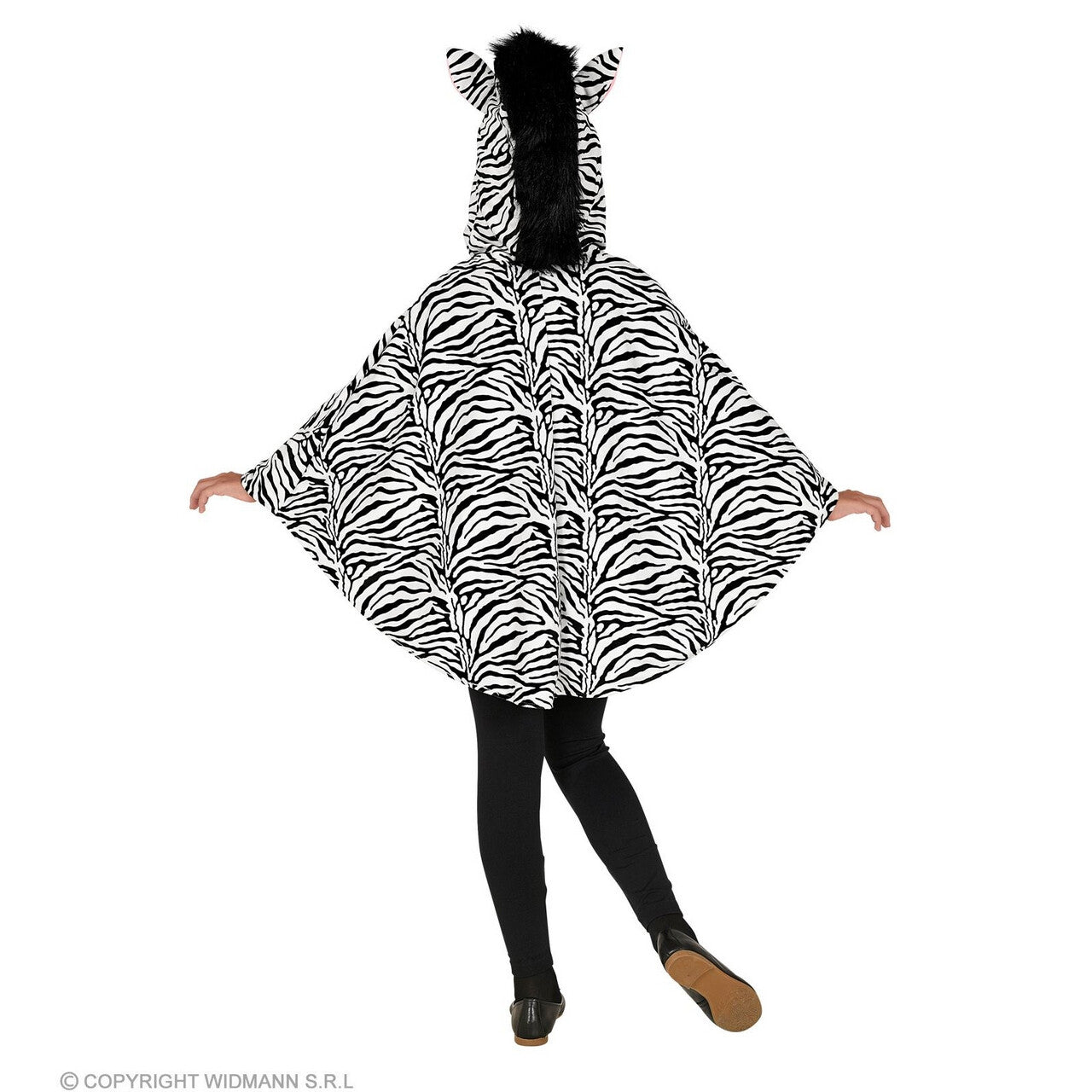 Op deze afbeelding zie je een Kostuums, van het merk Widmann. Duizelingwekkende Strepen Poncho Zebra Kind Kind