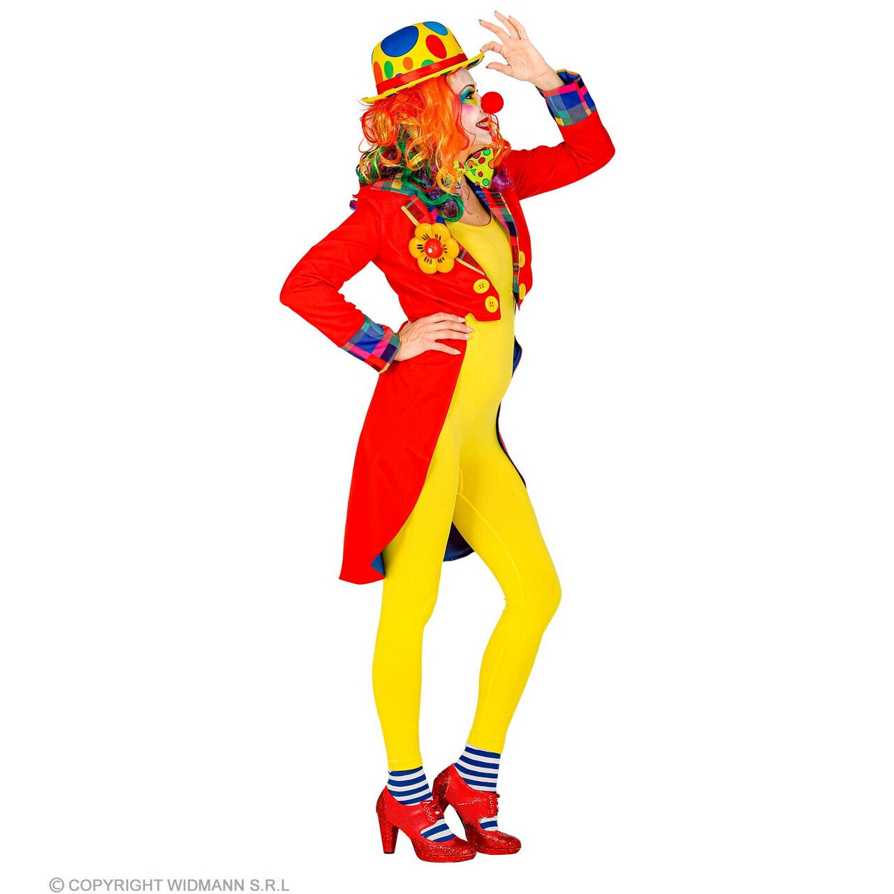 Op deze afbeelding zie je een Kostuums, van het merk Widmann. Breek De Circustent Af Clown Slipjas Rood Vrouw