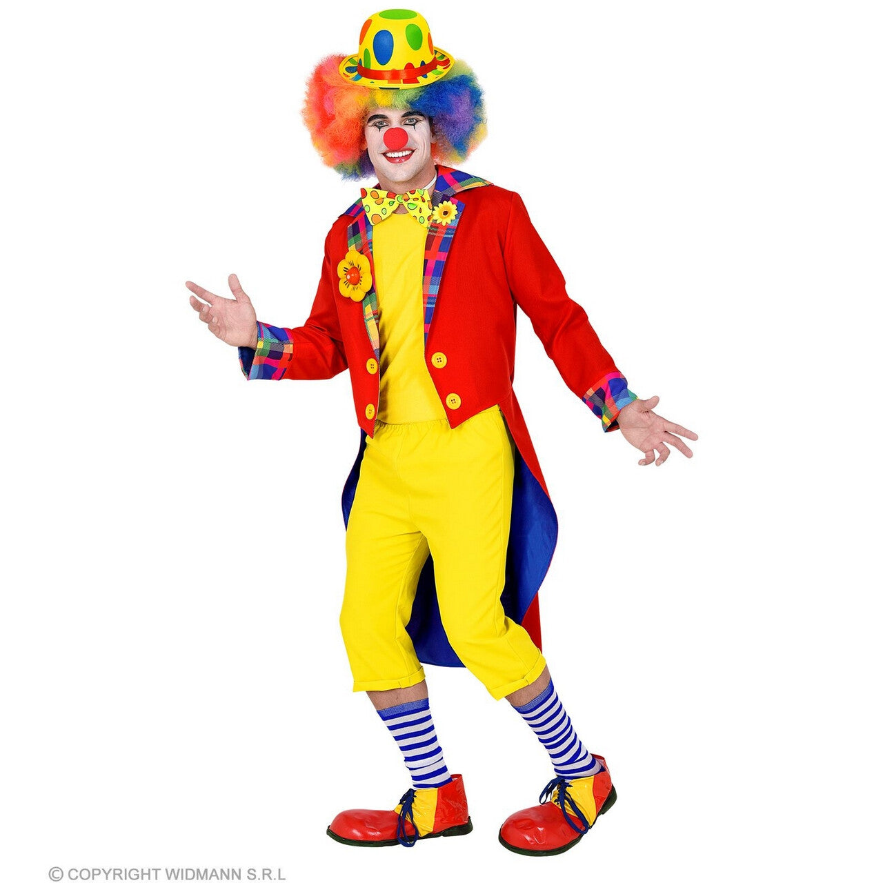 Op deze afbeelding zie je een Kostuums, van het merk Widmann. Jas Met Een Lach Clown Slipjas Rood Man