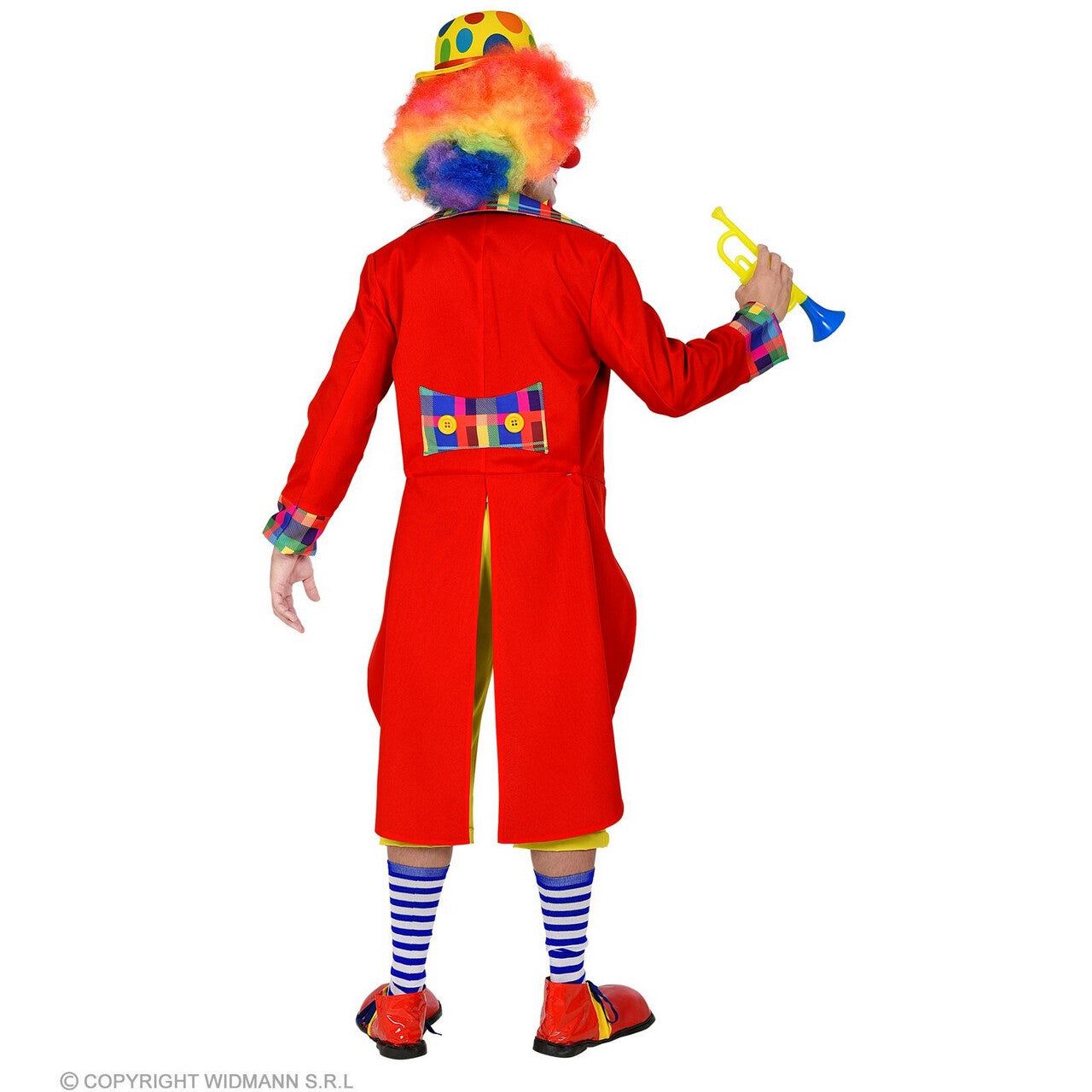 Op deze afbeelding zie je een Kostuums, van het merk Widmann. Jas Met Een Lach Clown Slipjas Rood Man