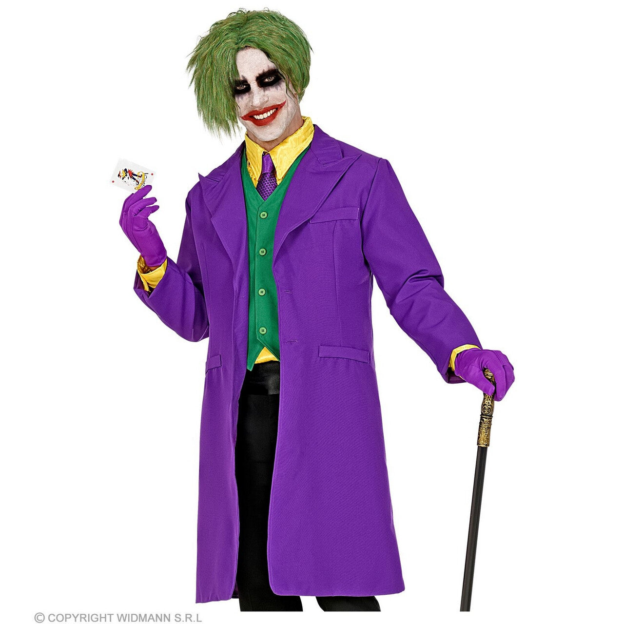 Op deze afbeelding zie je een Kostuums, van het merk Widmann. Niet Zo Serieuze Joker Jas Paars Man Kostuum