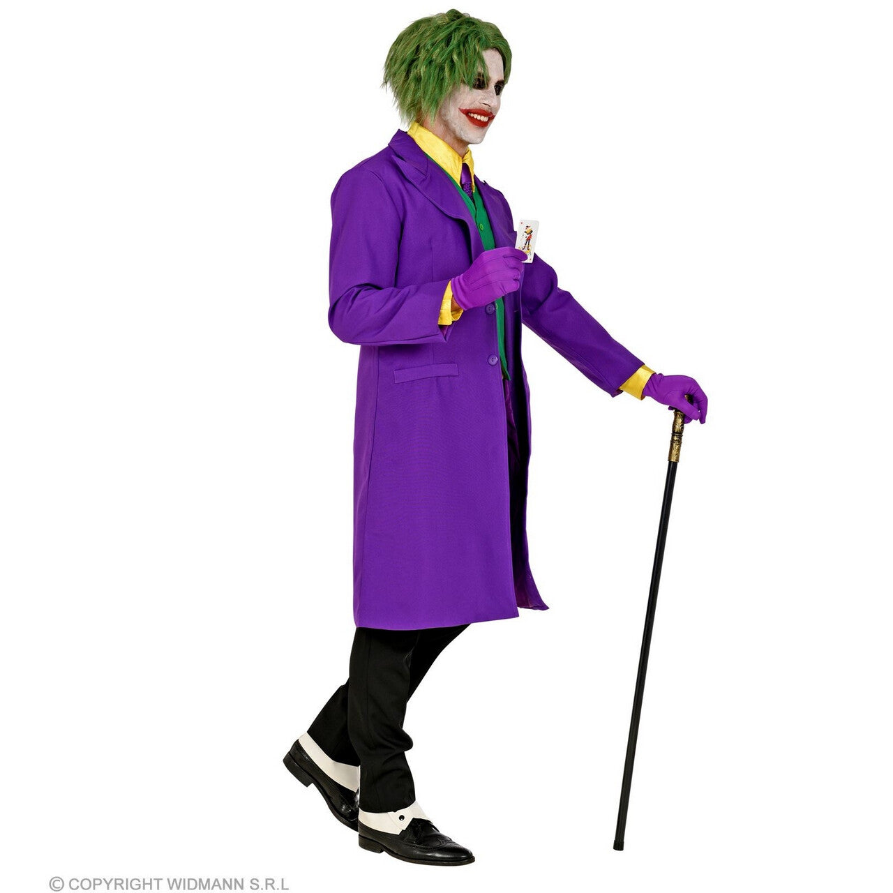 Op deze afbeelding zie je een Kostuums, van het merk Widmann. Niet Zo Serieuze Joker Jas Paars Man Kostuum