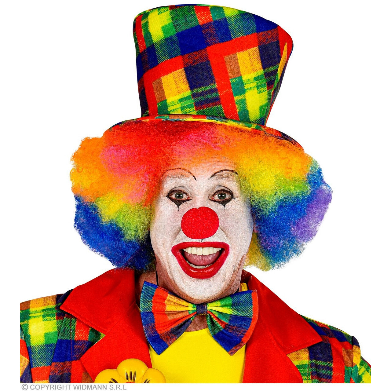 Op deze afbeelding zie je een Accessoires, van het merk Widmann. Kleurige Hoed Clown Geblokt
