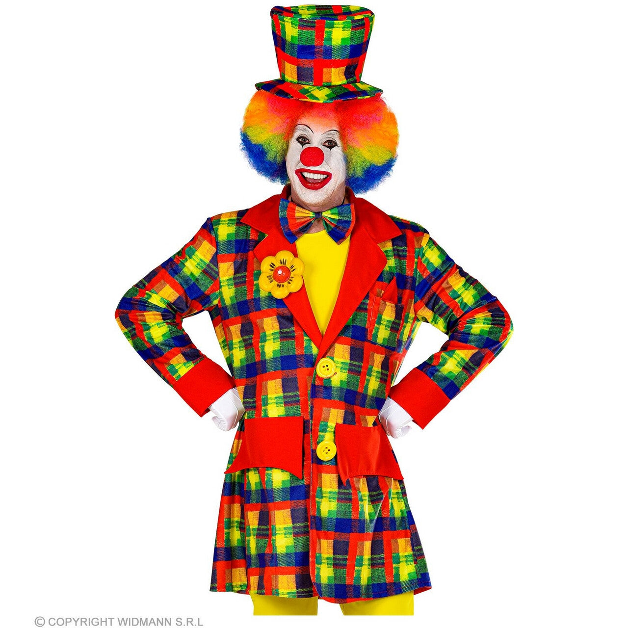 Op deze afbeelding zie je een Kostuums, van het merk Widmann. Keurige Kleurige Fleurige Jas Clown