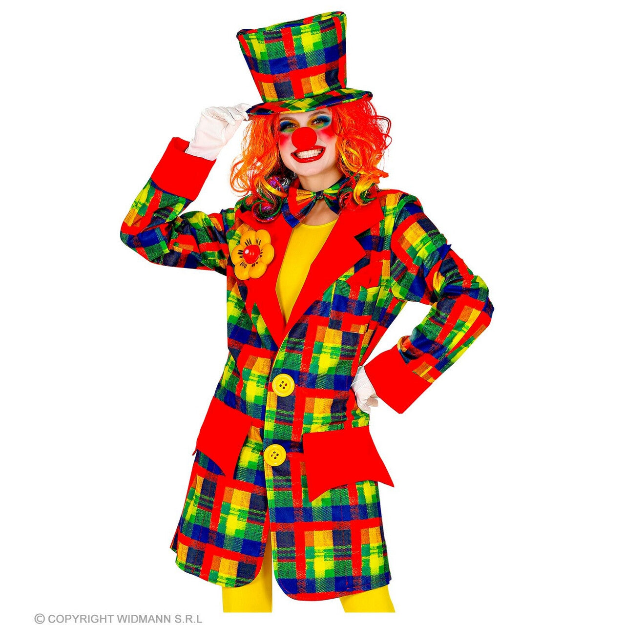 Op deze afbeelding zie je een Kostuums, van het merk Widmann. Keurige Kleurige Fleurige Jas Clown