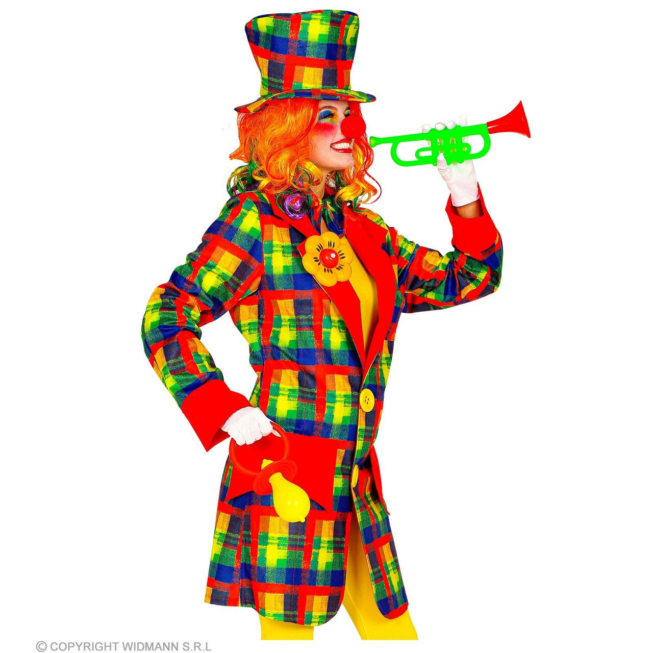 Op deze afbeelding zie je een Kostuums, van het merk Widmann. Keurige Kleurige Fleurige Jas Clown