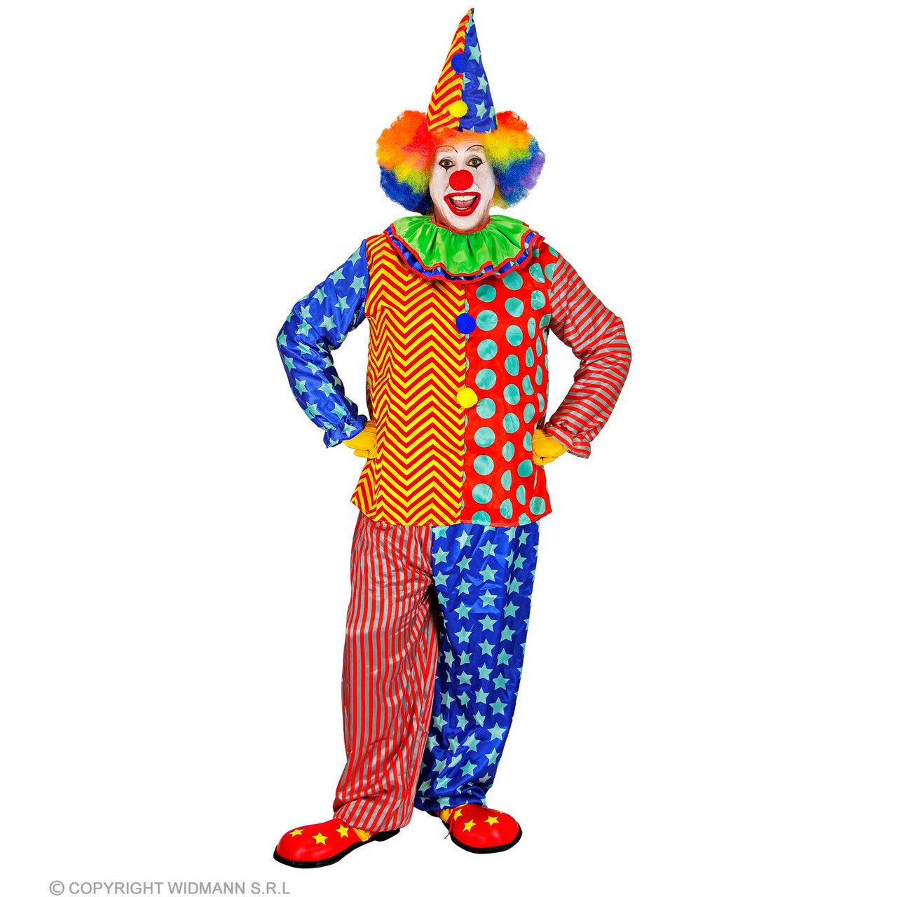 Op deze afbeelding zie je een Kostuums, van het merk Widmann. Hilarische Knotsgekke Clown Kostuum