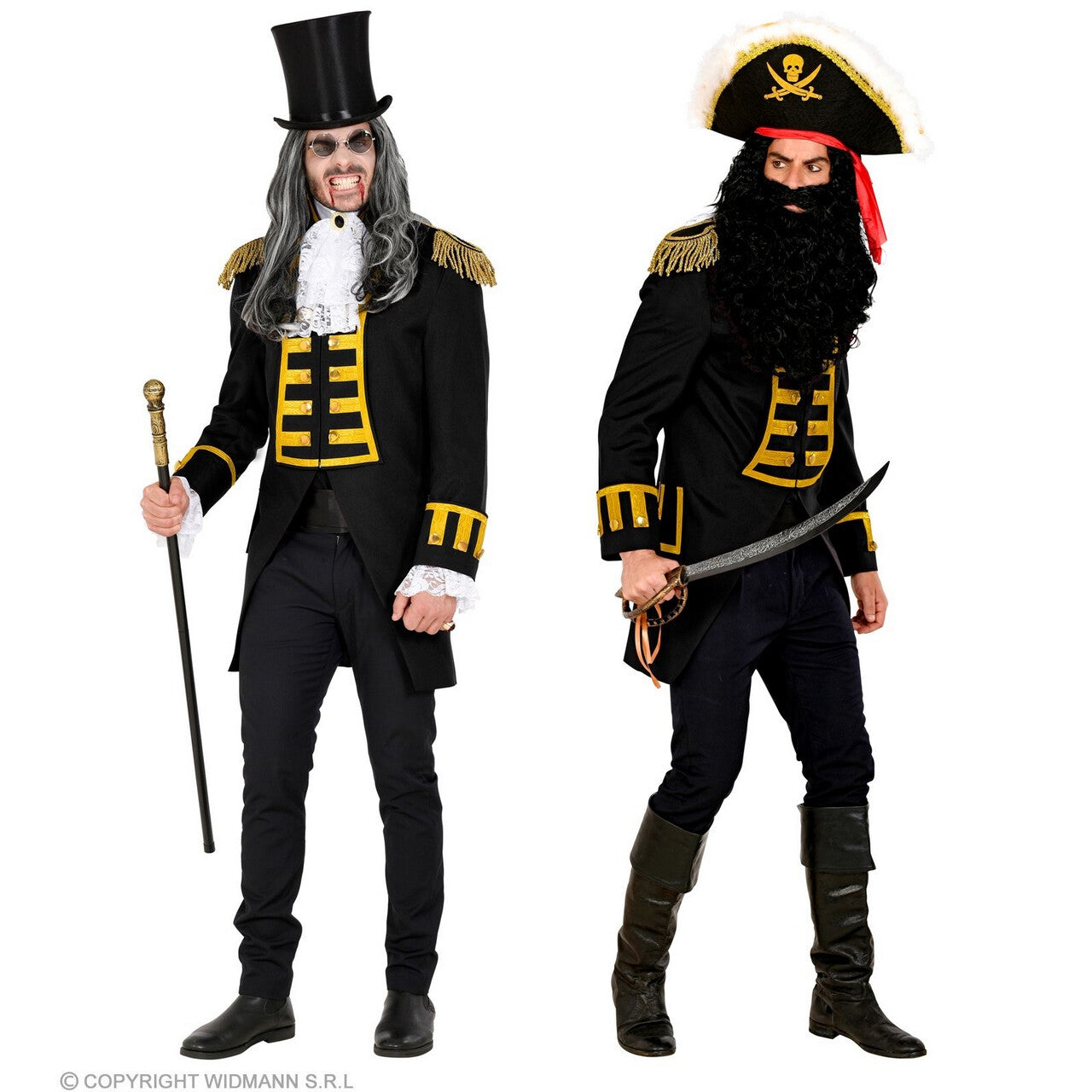 Op deze afbeelding zie je een Kostuums, van het merk Widmann. Parmantige Franse Parade Jas Zwart