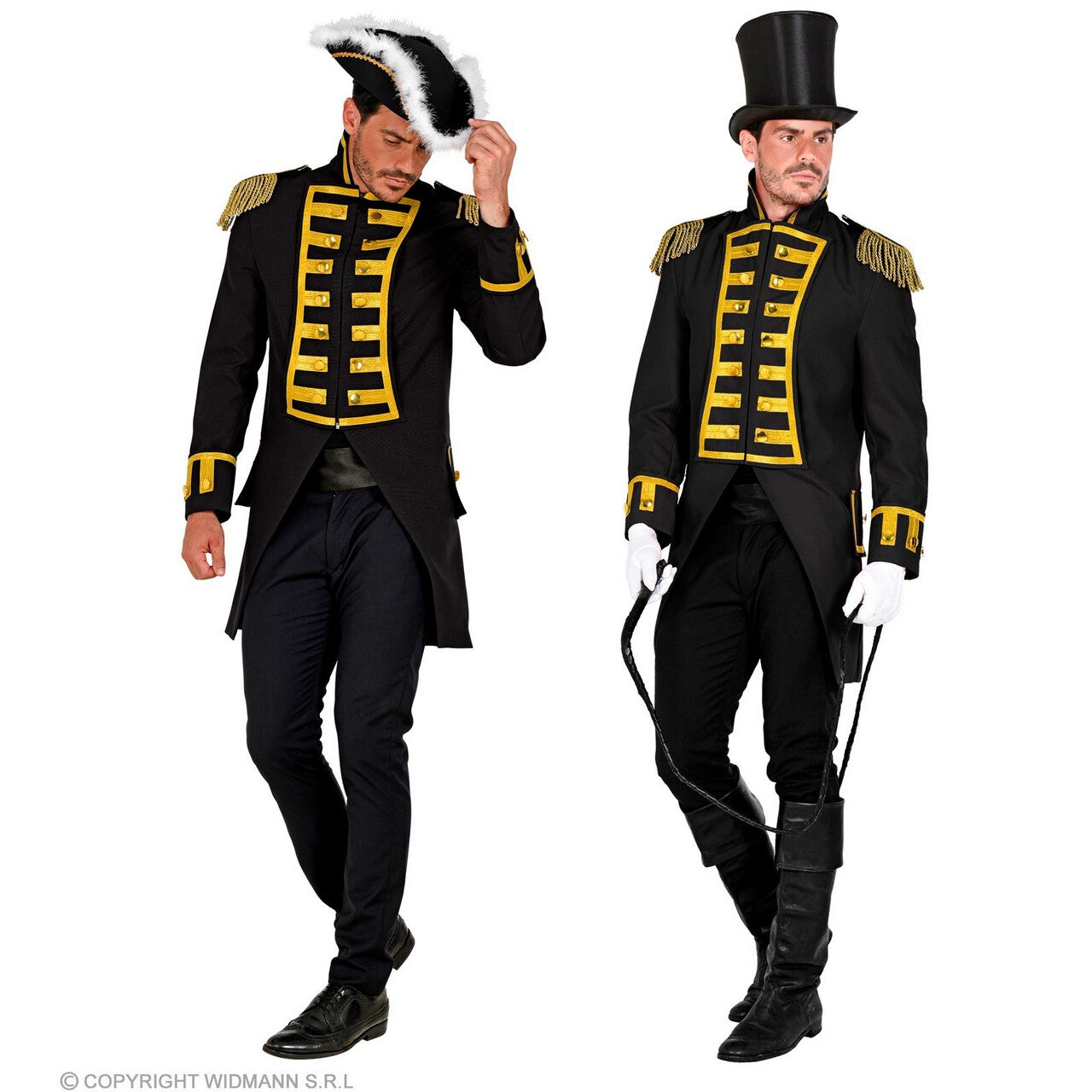 Op deze afbeelding zie je een Kostuums, van het merk Widmann. Parmantige Franse Parade Jas Zwart